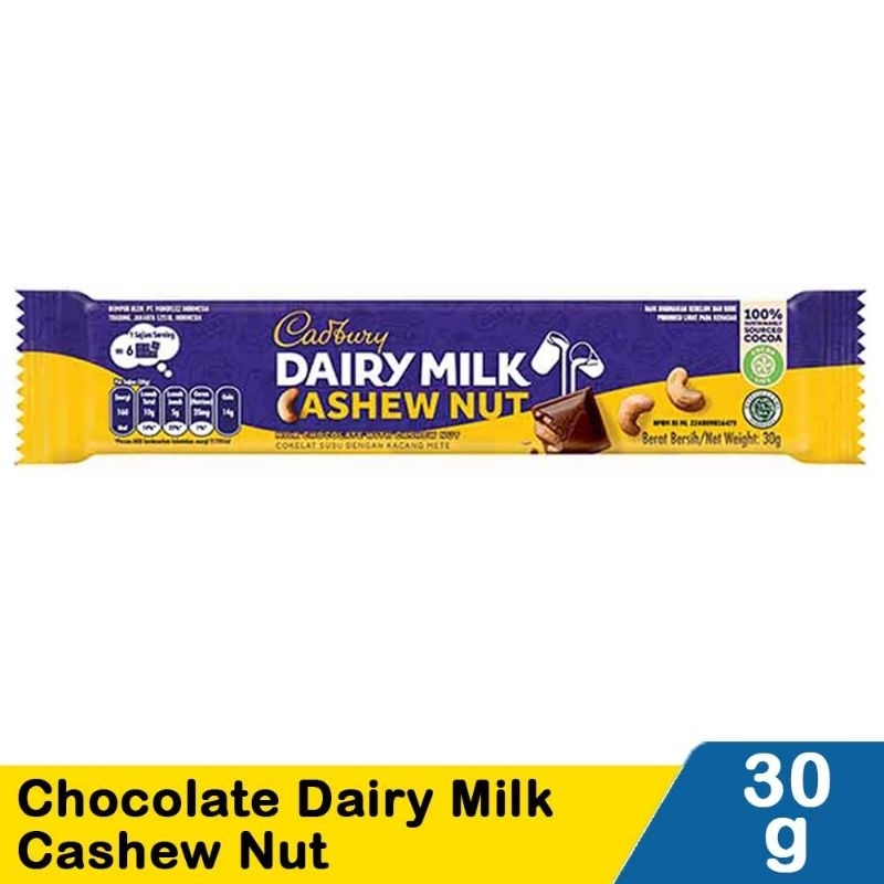 

Cadbury Chocolate Dairy Milk Cashew Nut 30G