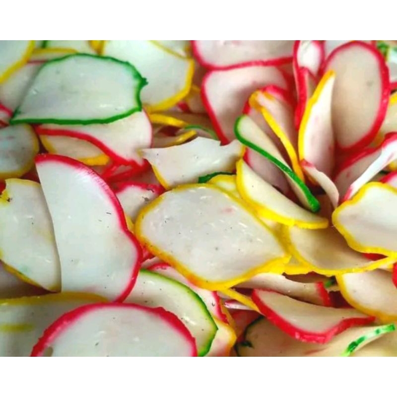 

Kerupuk Bawang Warna warni 500 gram /kerupuk siap goreng