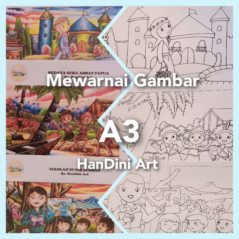 

Mewarnai Gambar A3 Bersama Bunda HanDini Gambar Jadi Sket Gambar Scan Barcode Belajar Menggambar