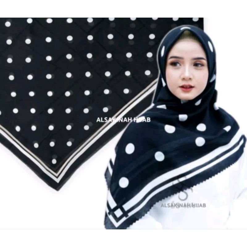 polkadot hitam segiempat motif murah grosir segi empat segiempat voal
