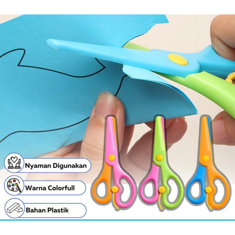 

GUNTING KERTAS ANAK KARAKTER POLOS SCISSORS PEMOTONG KERTAS BUKU