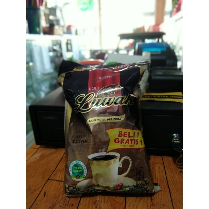 

Kopi luwak murni beli 1 gratis 1 berat bersih 240gr (2x120gr)