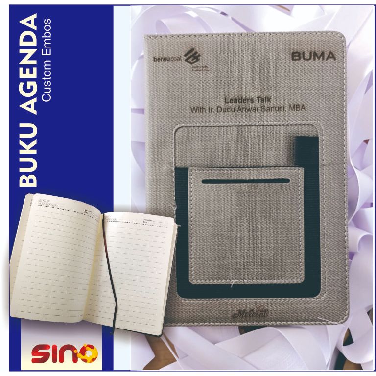 

BUKU AGENDA EMBOS ISI 6 RING UKURAN A5 BISA CUSTOM LOGO