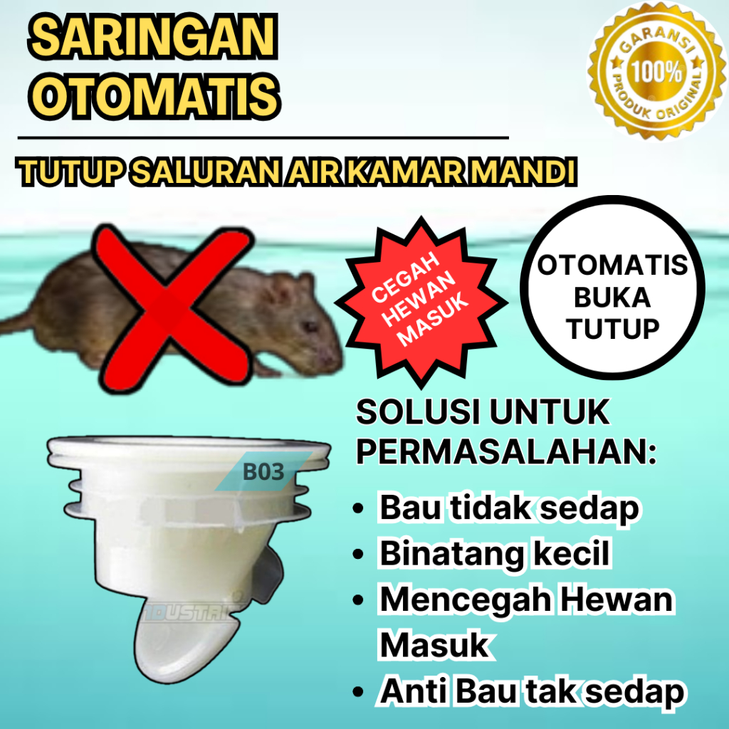 saluran air kamar mandi Saringan Otomatis cegah hewan masuk anti bau banjir karat