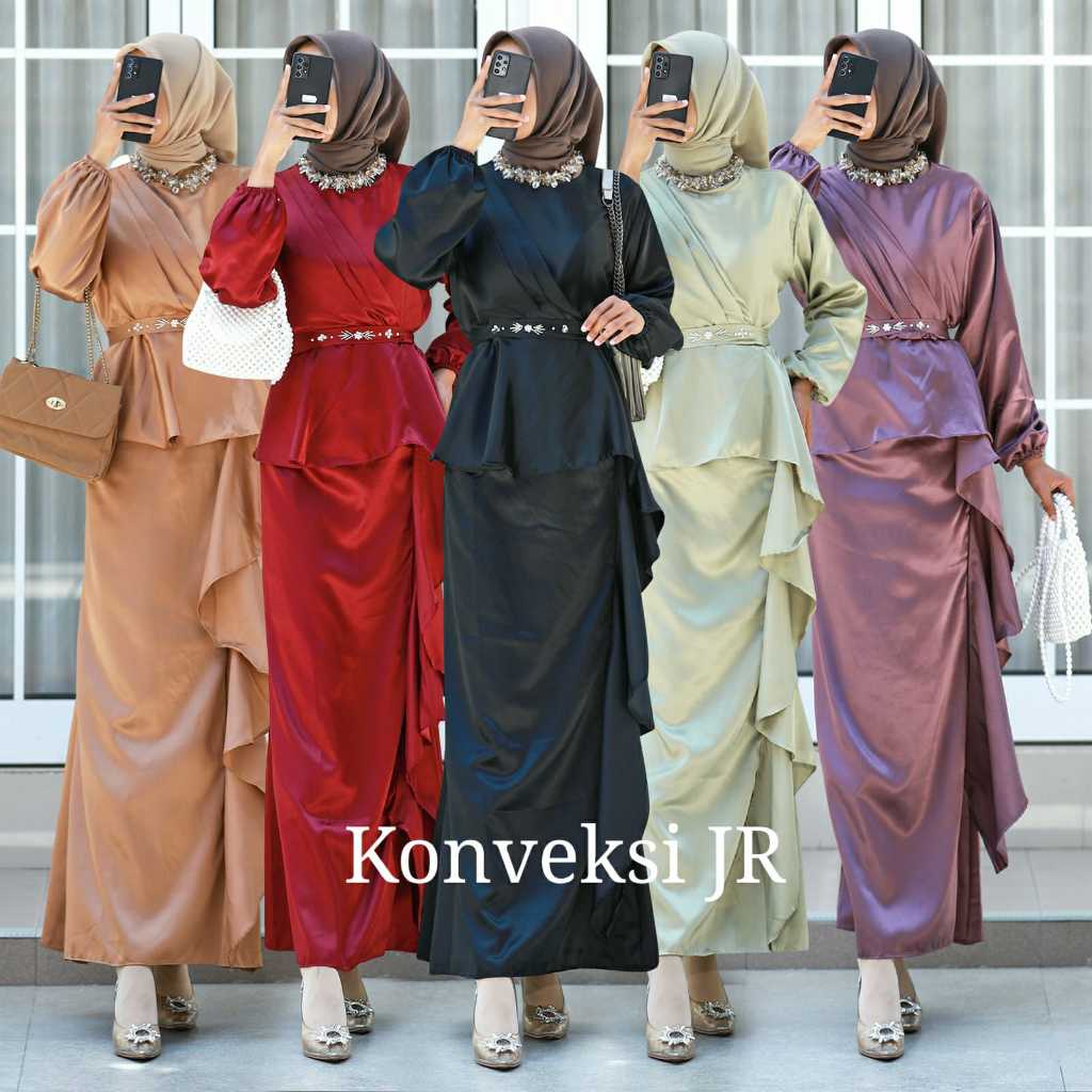 Denia Gaun Pesta Satin Silk - Dress Kondangan Mewah Elegan