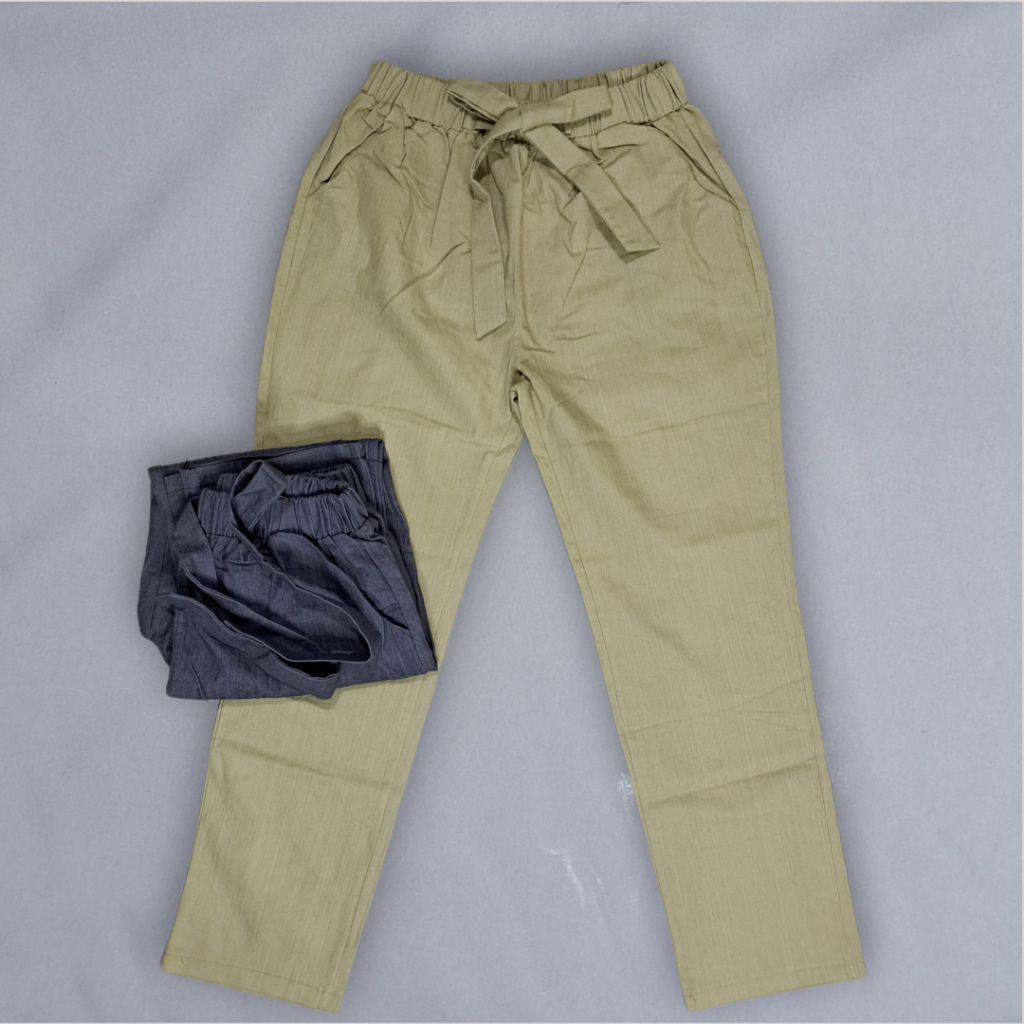 Celana 7/9 Bahan Katun Celana Wanita Lower Waist / Rok Cargo Wanita