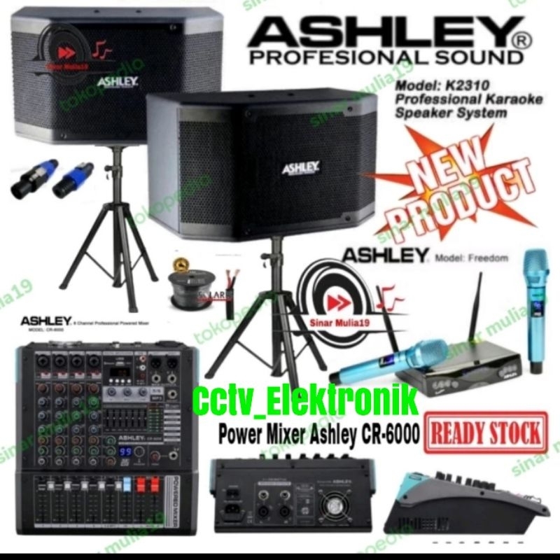 Paket Sound System Karaoeke ASHLEY STUDIO 4 SPK ASHLEY K2310 MIC ASHLEY