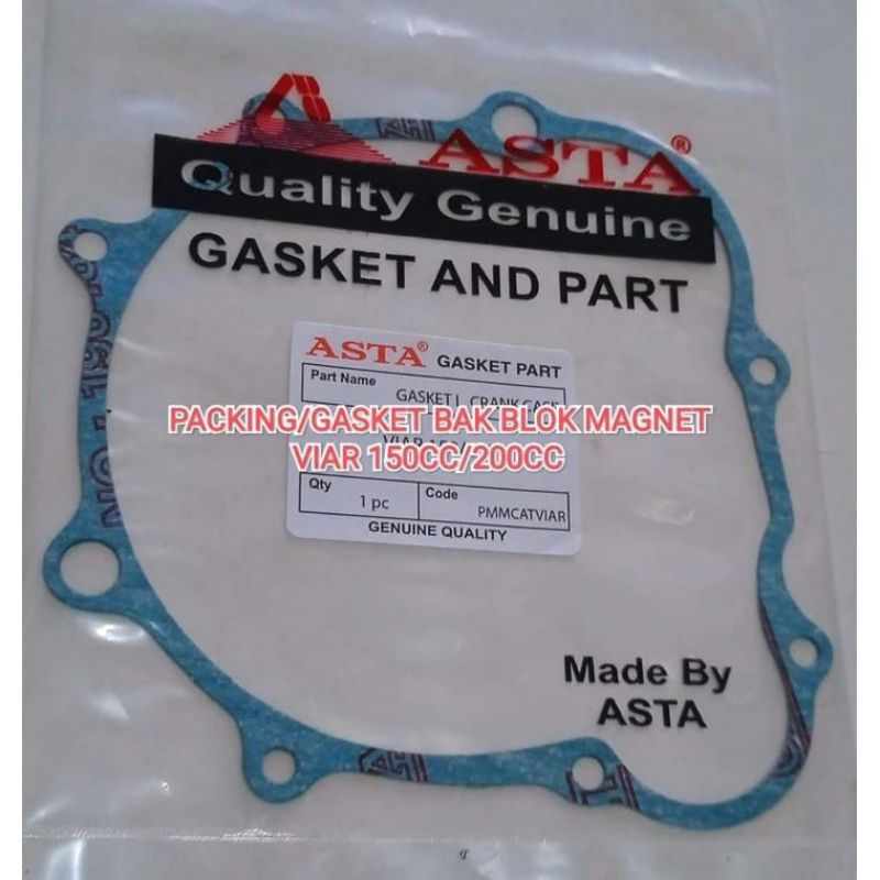 Paking Gasket Bak Blok Boring Magnet Magnit Kiri /  Gasket L Crank Case
Tipe Motor Viar 150/200