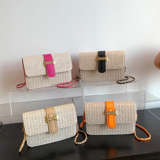 ✨DIDI.ID✨ Tas Selempang Wanita Korean Style DD127 Sling Bag Rajut Rami Sintetis 8763