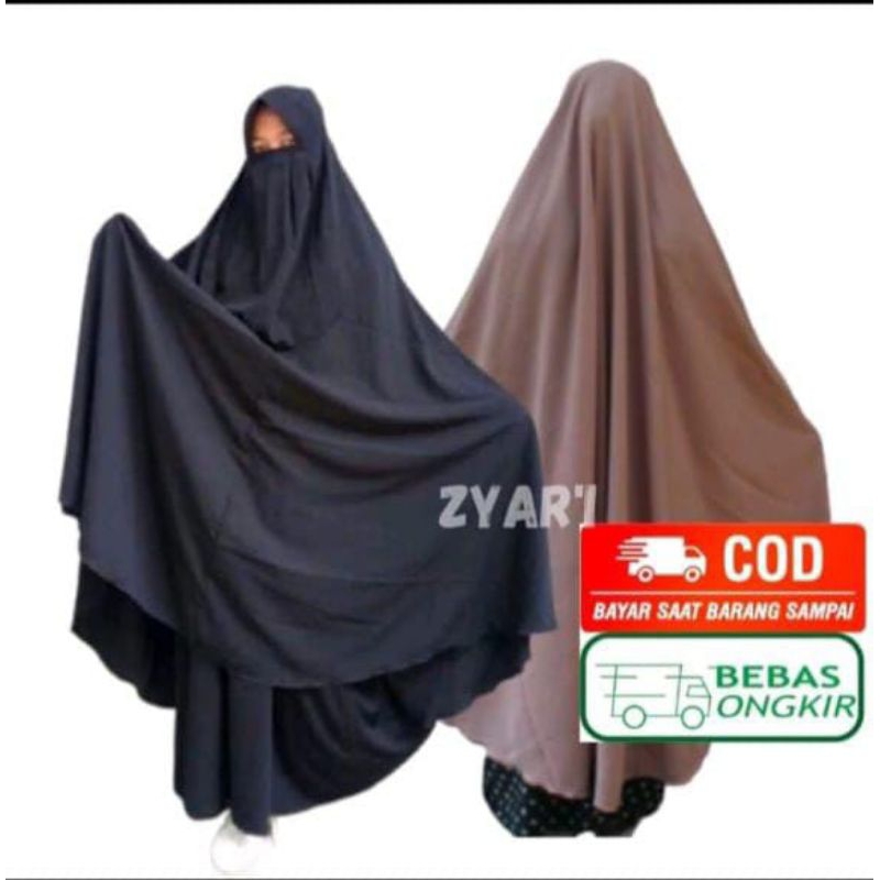 [Gratis cadar] jilbab syari jumbo 3XL pet antem wolfis grade A