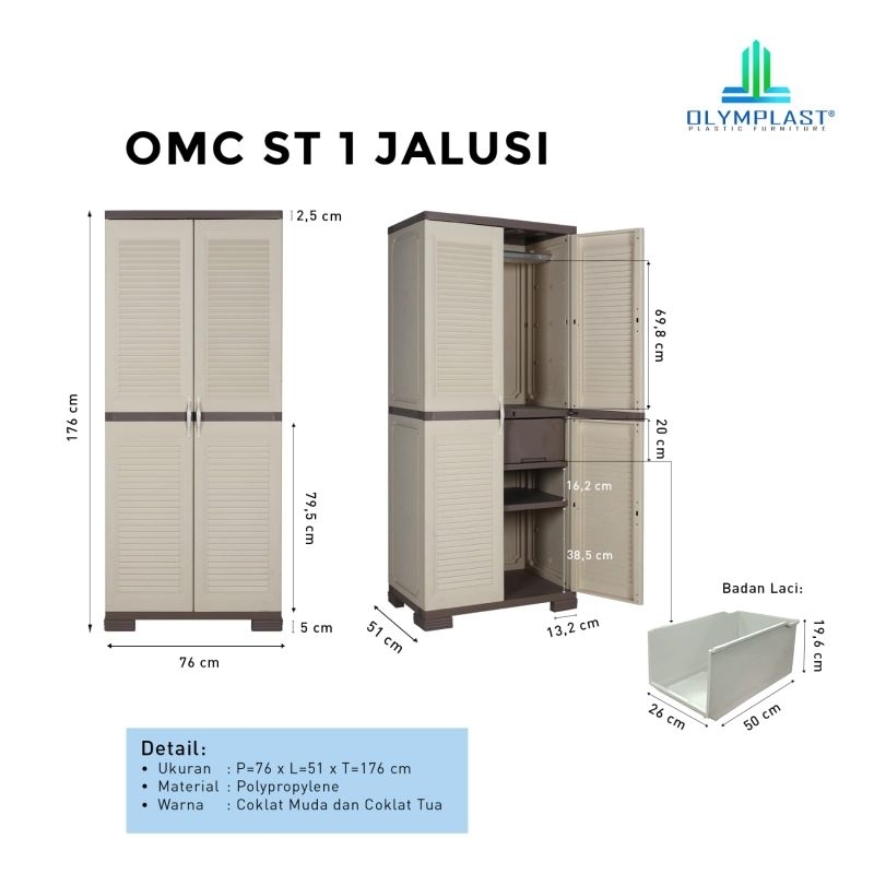 LEMARI OLYMPLAST OMC ST1 JALUSI