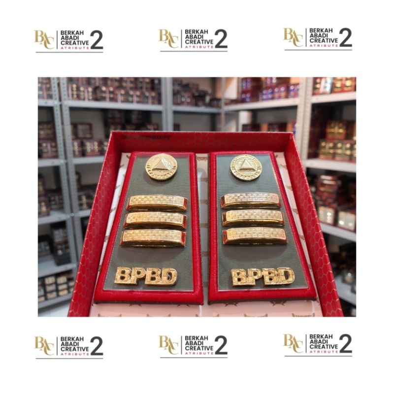 PANGKAT PDH BPBD GOLONGAN 3C LIS MERAH - BAC ATRIBUT