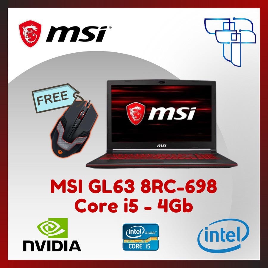 Laptop Gaming MSI GL63 8RC - 698 - Core i5, 4Gb