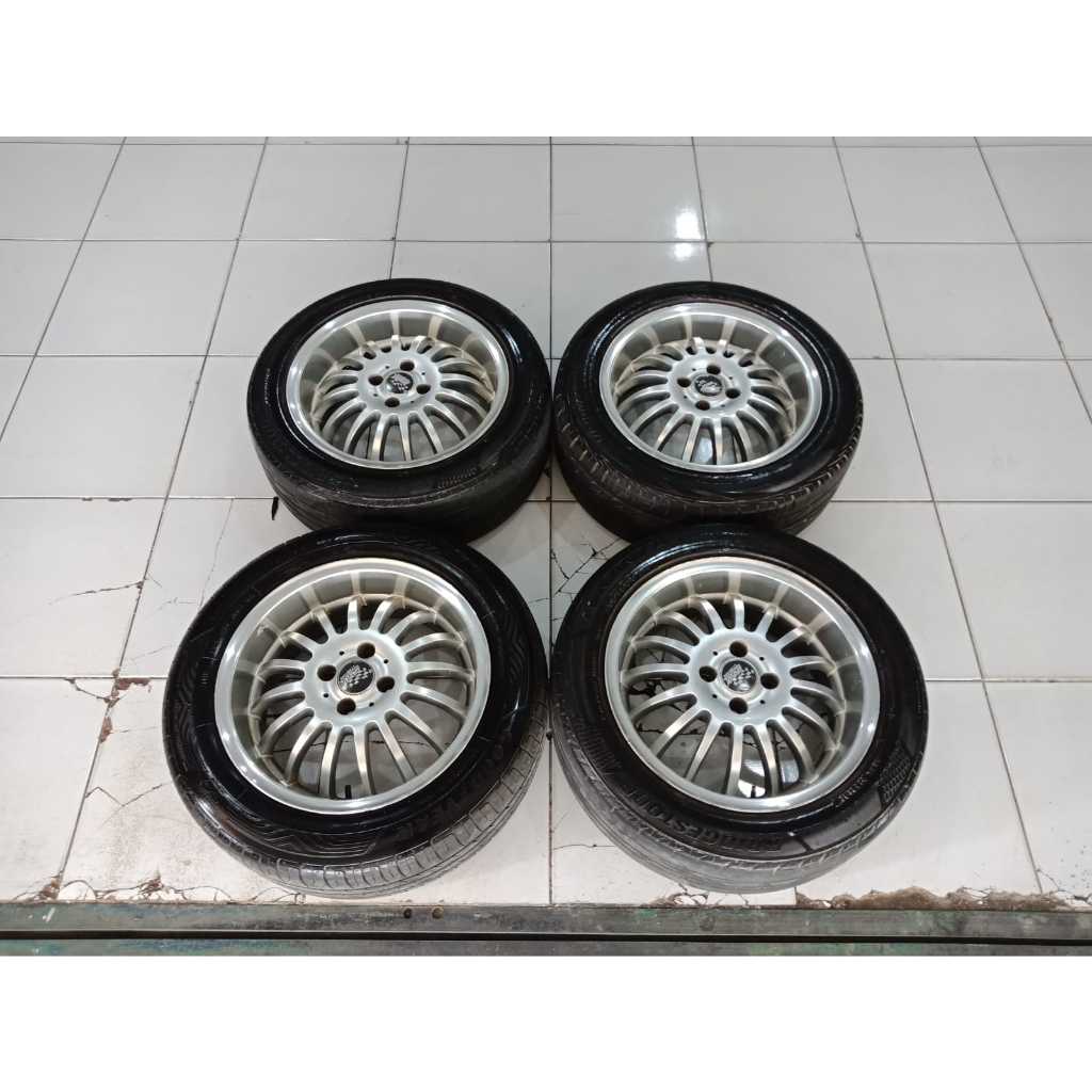 pelek velg mobil racing celong merk ssw thailand r16 pcd 4x100 + ban 205 55 r16
