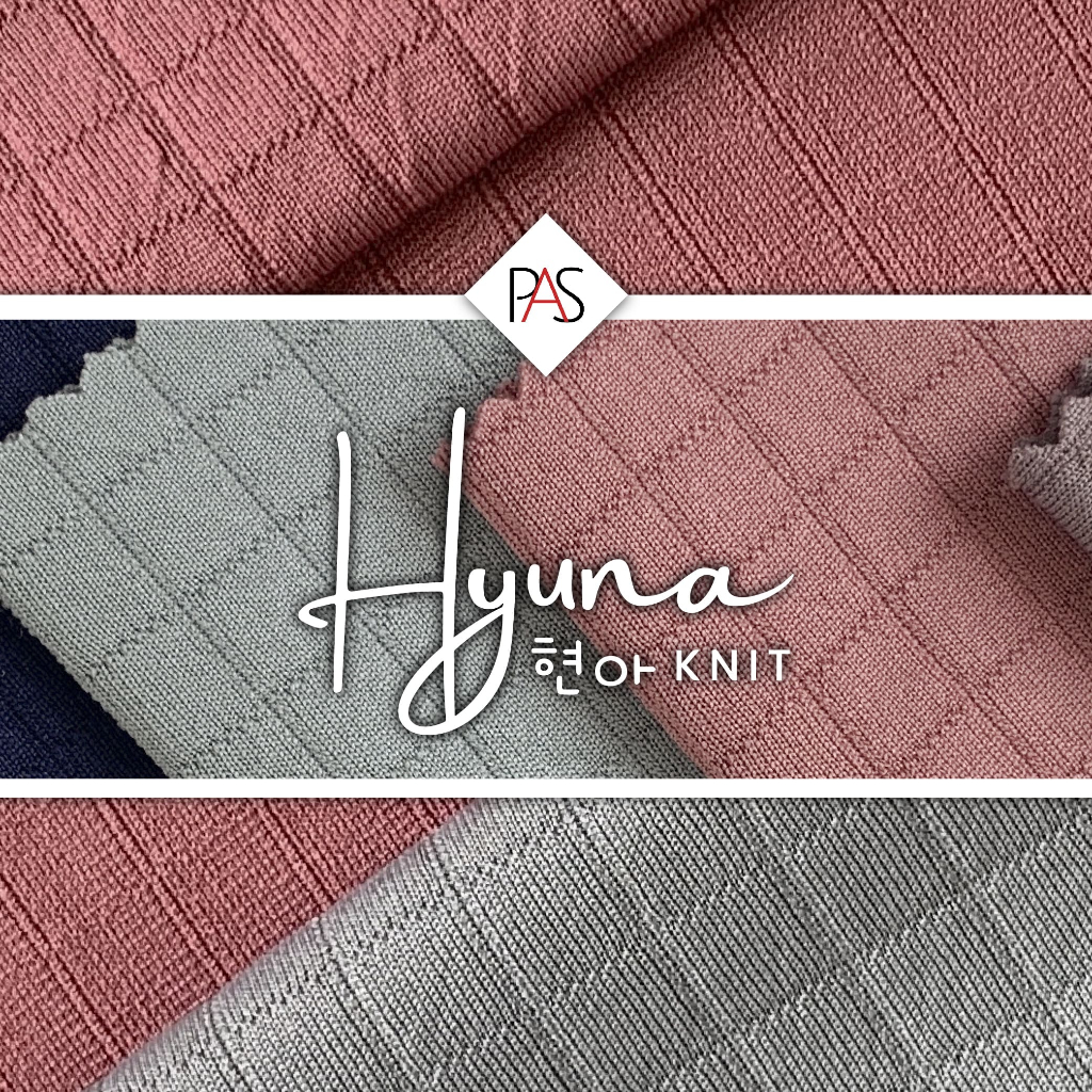 [MINIMAL 2X KLIK UNTUK 1 YARD] Kain Knit Rajut Ecer Motif Kotak Bahan Hyuna Knit Premium HARGA 1/2 Y