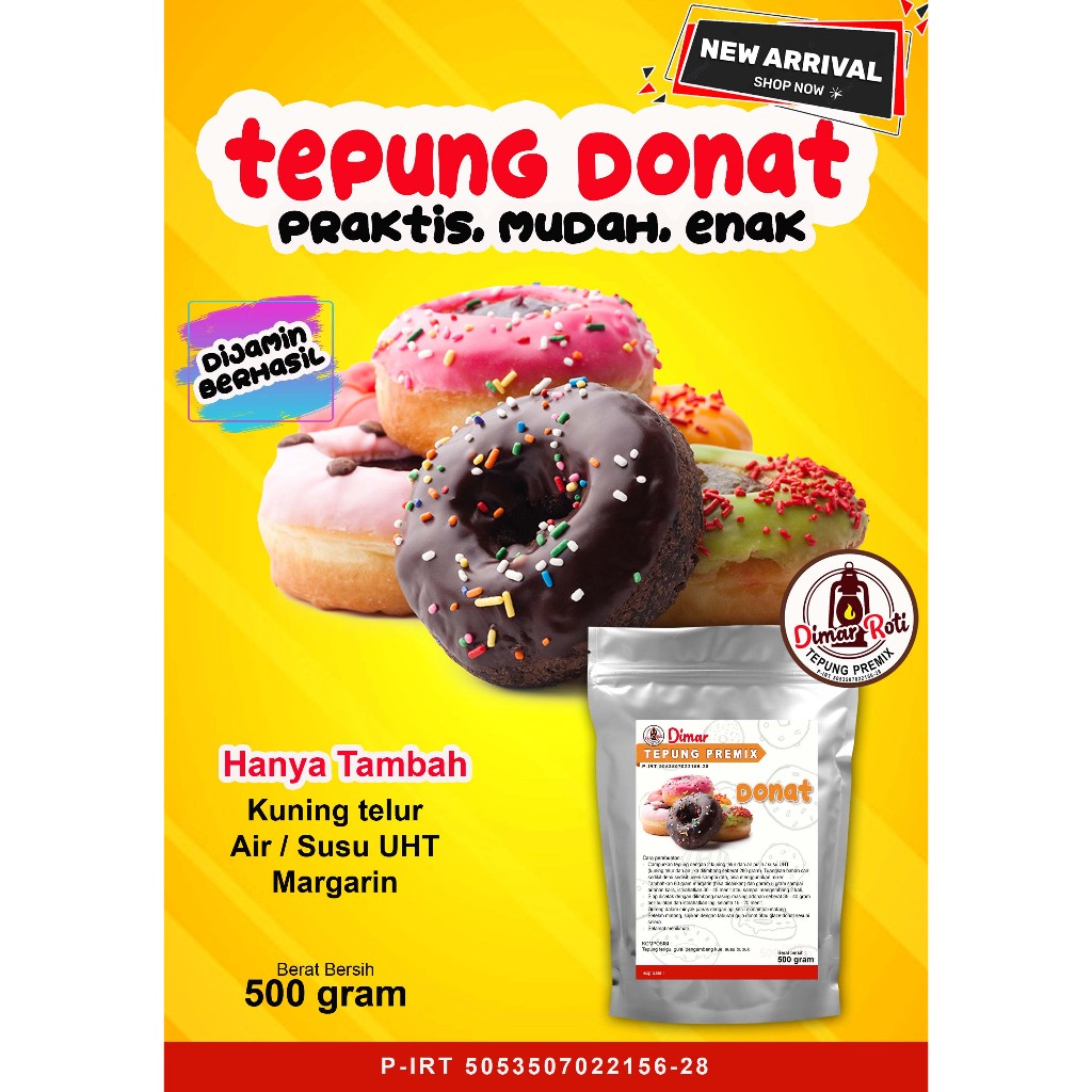 

TEPUNG DONAT PREMIX SUPER LEMBUT ALA RESTO TERKENAL 500 GR