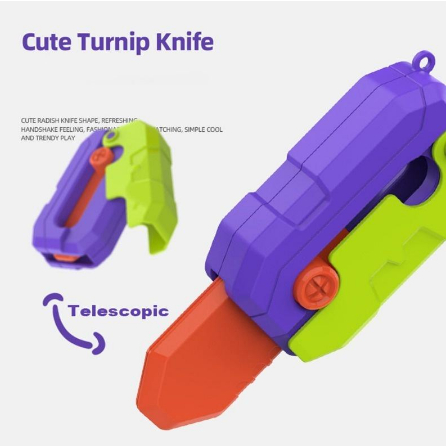 Gravity Carrot Knife 3d Printing Fidget Toys EDC Plastik Cute Carrot Knife Toy Turnip