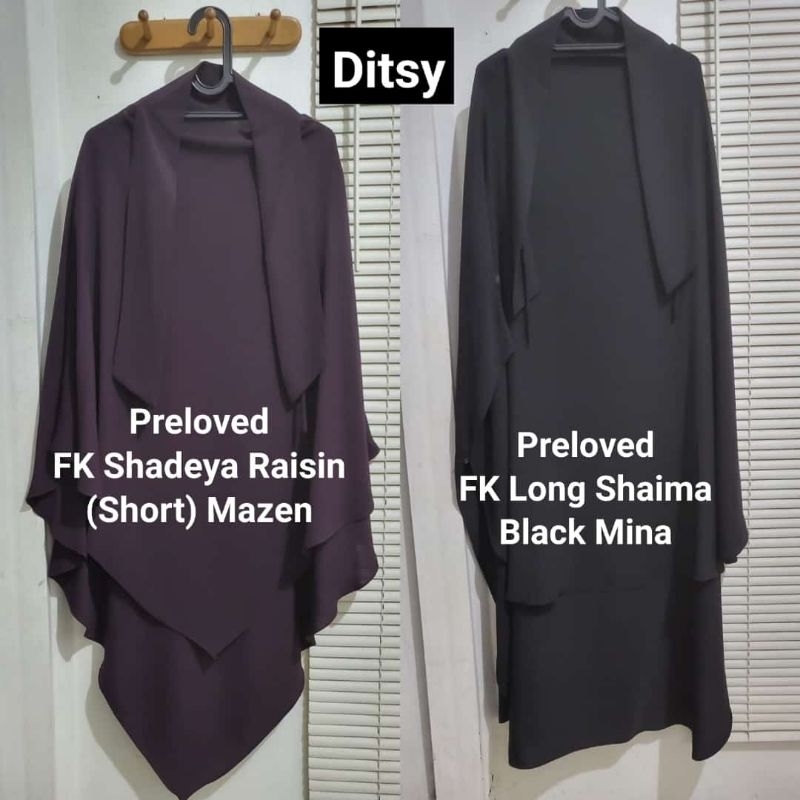 FK Shaima Long Black Mina by Ditsy, FK Shadeeya Short Raisin Ditsy