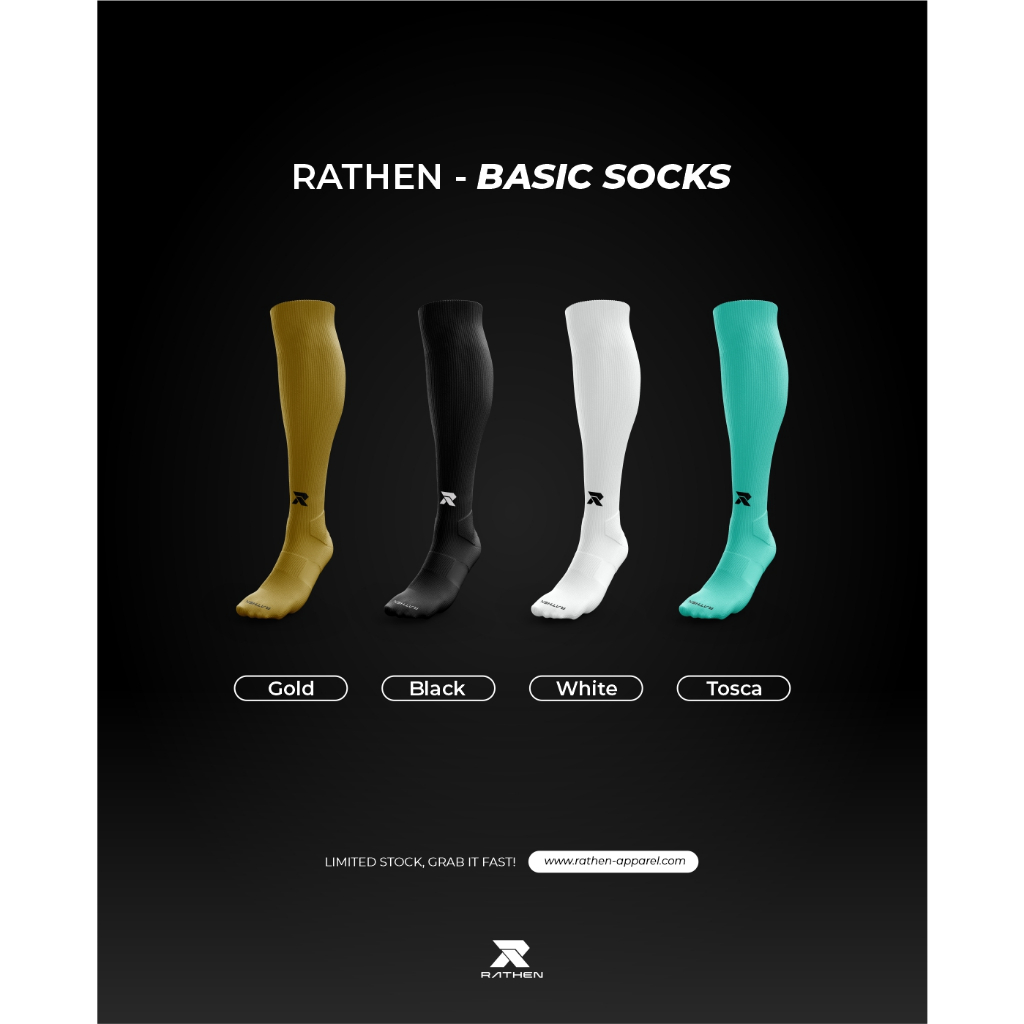 RATHEN - Basic Socks Dark Green / Kaoskaki Bola Hijau Gelap