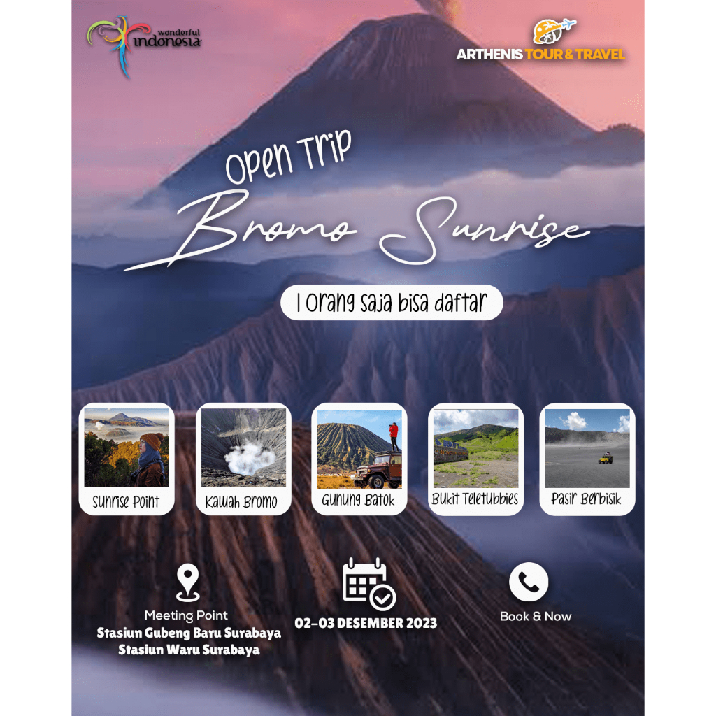 OPEN TRIP BROMO START SURABAYA 2-3 DESEMBER 2023