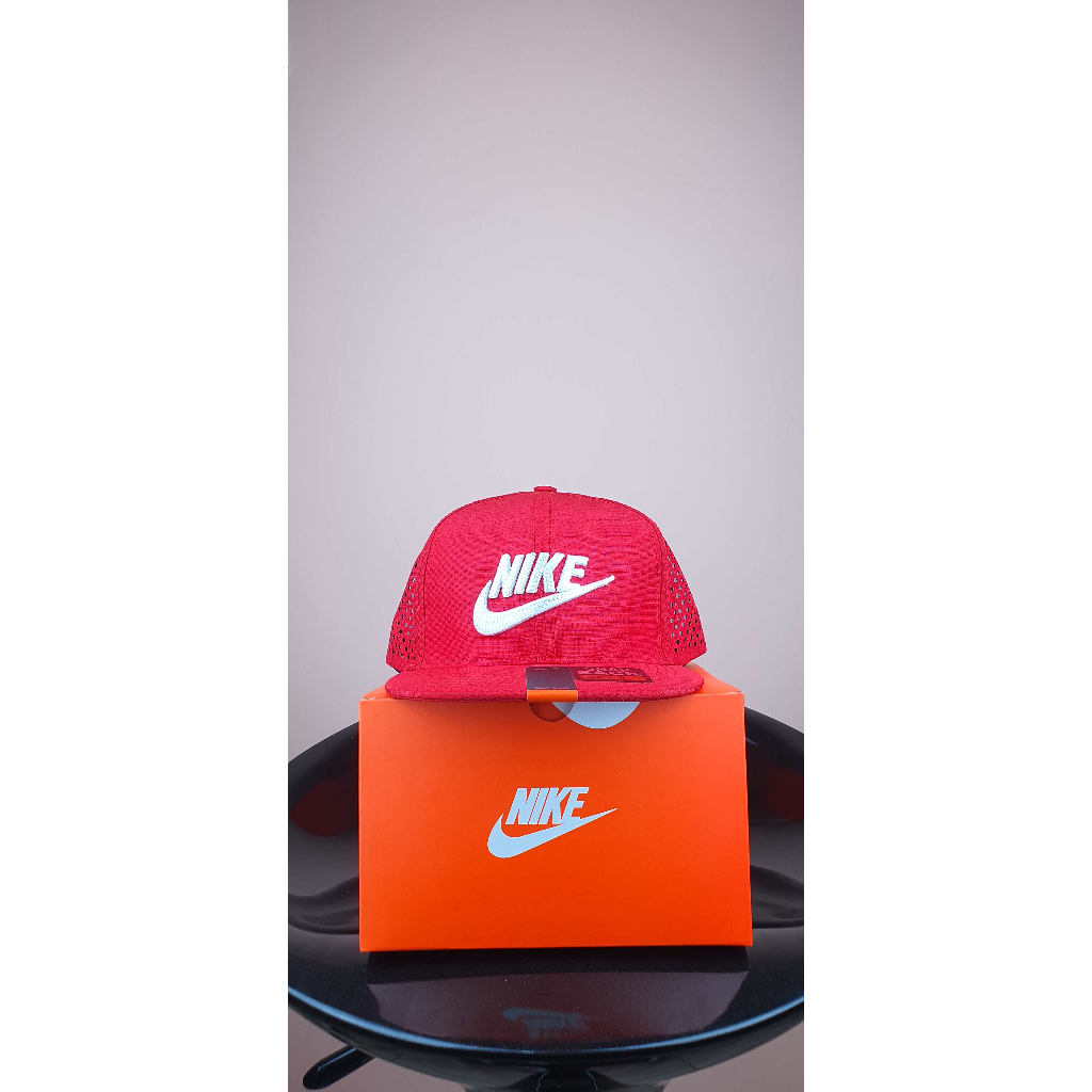 nike merah jaring laser list putih Topi Pria Baseball Snapback Polos Wanita Unisex Premium