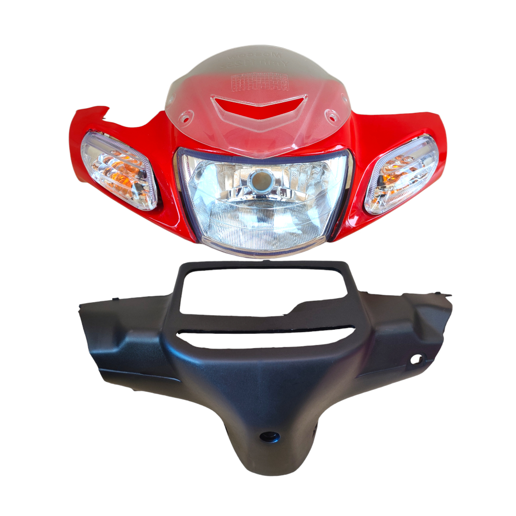 batok totok kepala motor yamaha fiz R / vega R lama warna merah full set reflektor depan + visor ben