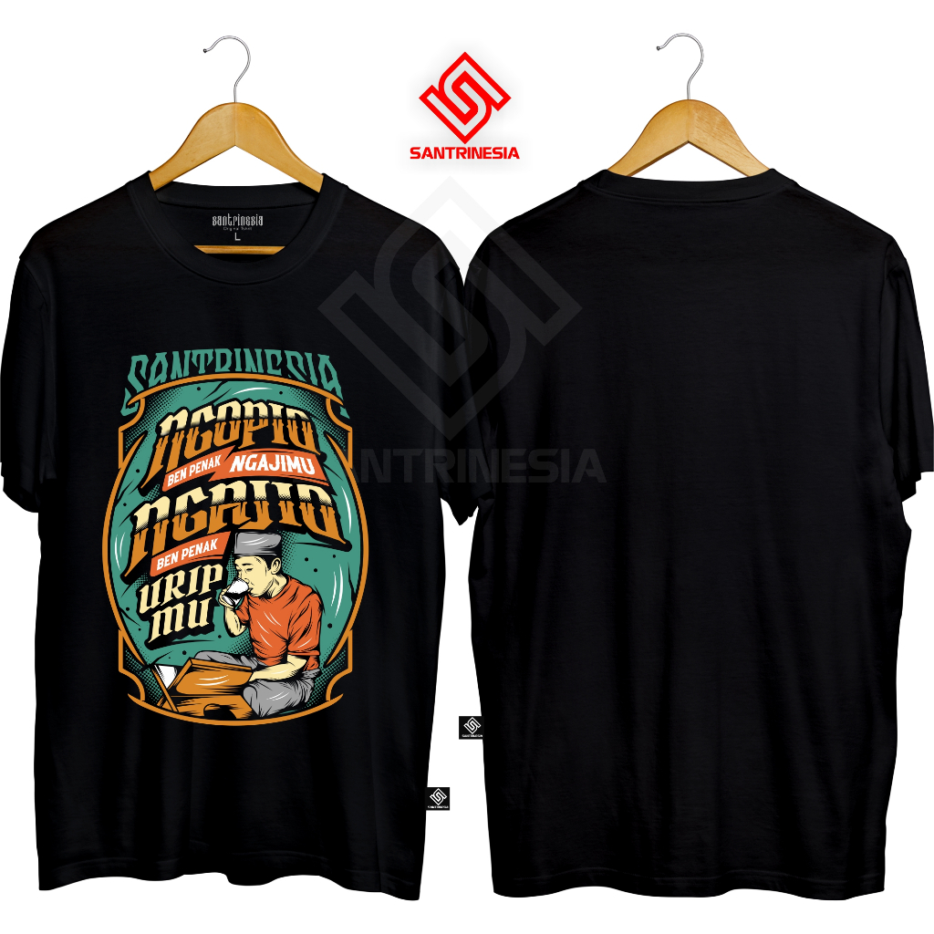 Santrinesia Kaos Santri Ngaji Ngopi keren Nyantri Salaf Salafy Kaum Sarungan