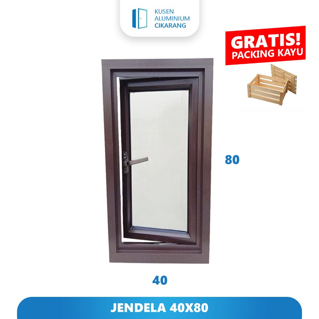 Jendela Aluminium 40x80 Casement