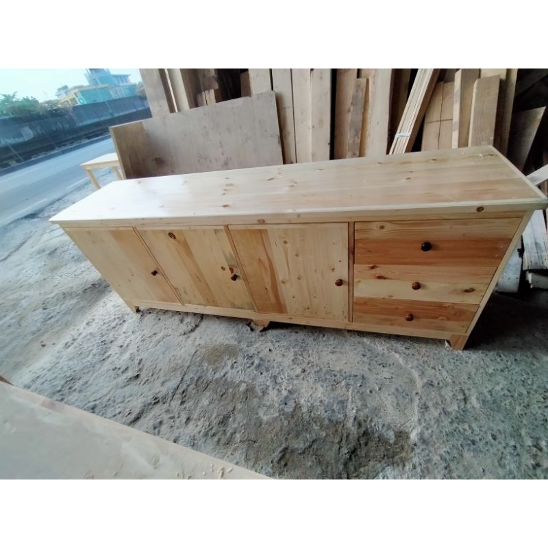 lemari bufet ruang tamu kayu jati belanda