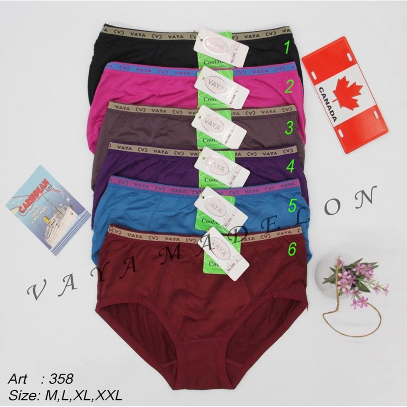 (6/12 pcs) Vaya Celana Dalam Wanita Art3583/358- vaya 311- Celana Dalam Polos/ Celana Dalam Remaja/ 