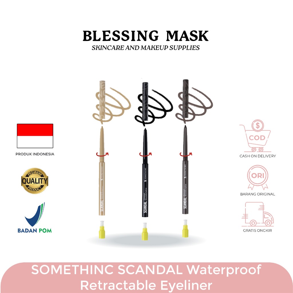 SOMETHINC SCANDAL Waterproof Retractable Eyeliner - Eyeliner Pensil | Vegan Friendly
