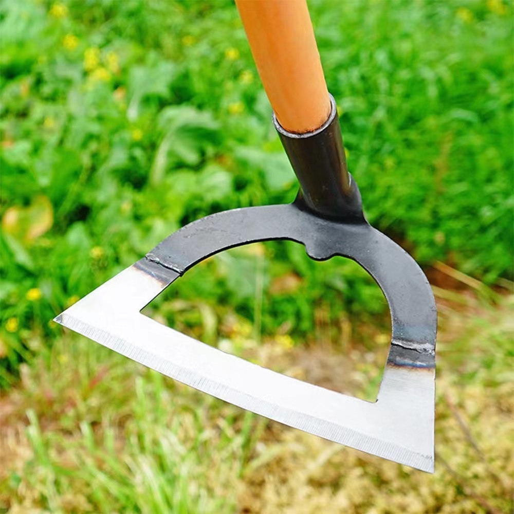 Cangkul Berongga Keras Semua Baja, Cangkul Taman Tahan Lama untuk Penyiangan, Cangkul Perkakas