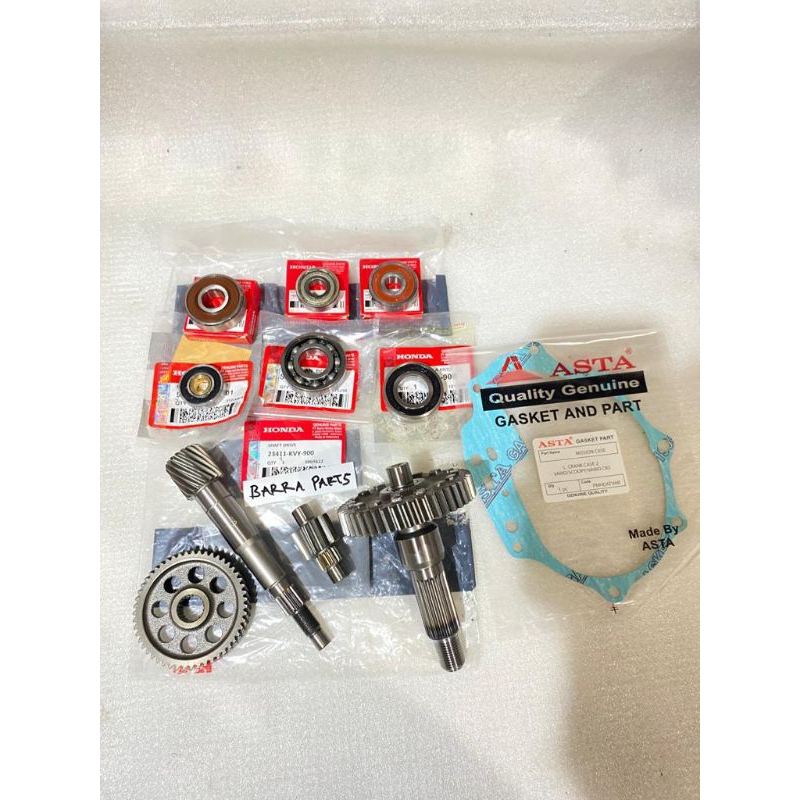 GIGI RASIO GARDAN+BEARING KOMPLIT+PAKING GARDAN HONDA BEAT KARBU SCOOPY SPACY KARBU KODE-KVY