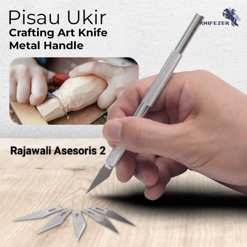 

Pisau Ukir Seni Hobby Crafting Art Knife Metal Handle