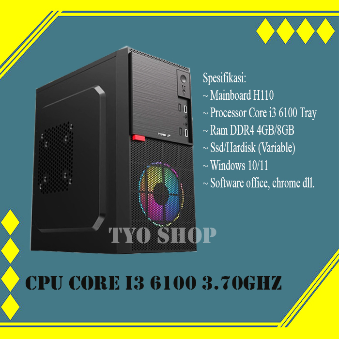 Cpu/PC Core i3 6100 3.70Ghz Gen6