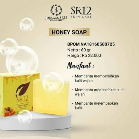 HONEY SOAP SR12 HERBAL SKINCARE - SABUN MADU PEMBERSIH WAJAH KULIT BERMINYAK-SENSITIF