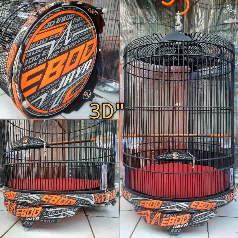 SANGKAR MURAI EBOD JAYA 3D CARBON NO 2 PVC CARBON//AKSESORIS