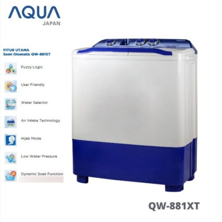 Mesin cuci AQUA Japan QW-881XT 2 Tabung 8 kg QW881XT 881 XT