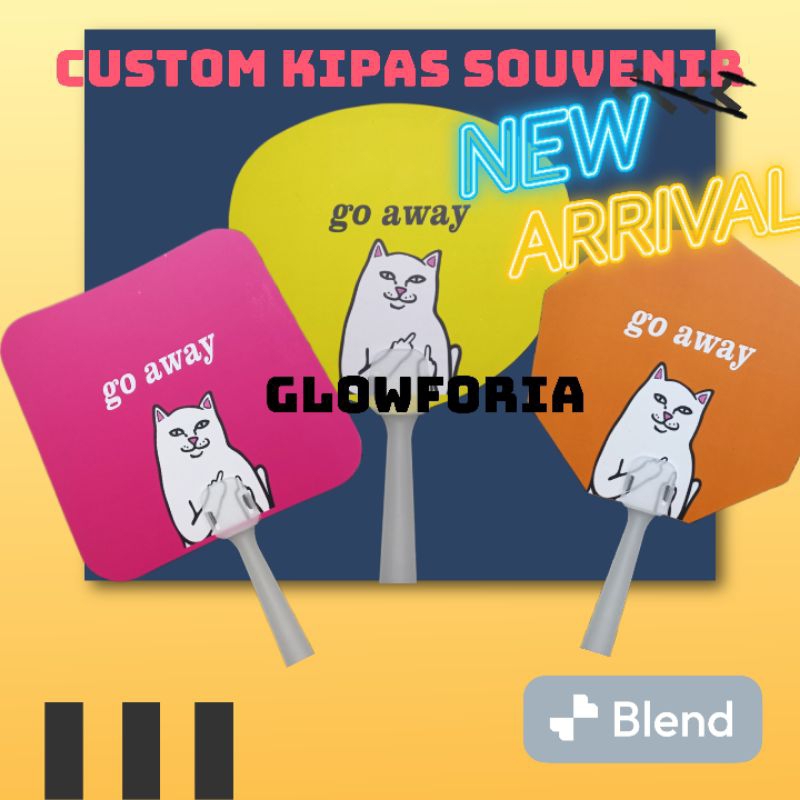[grosir] CETAK Kipas souvenir bentuk oval prisma segiempat CUSTOM Kipas Promosi Kipas Genggam Kipas 
