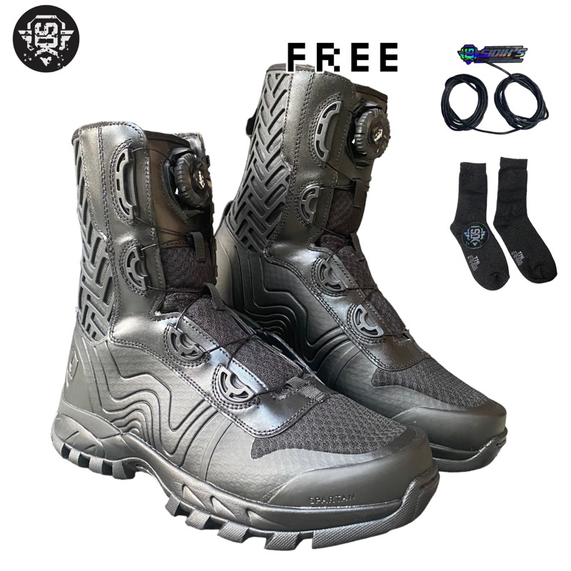 SPARTAN-sepatu pdl tali putar cobra merk spartan sepatu tactical shoes hitam
