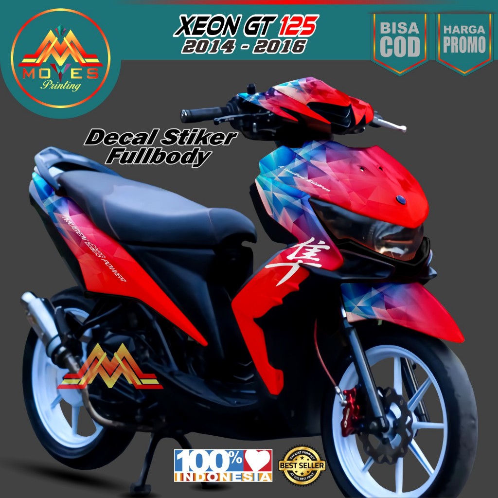 Bisa Cod, Decal Stiker Motor Xeon GT 125 Full Body Stiker Motor Xeon GT 125 2014 - 2016 Decal Motor 