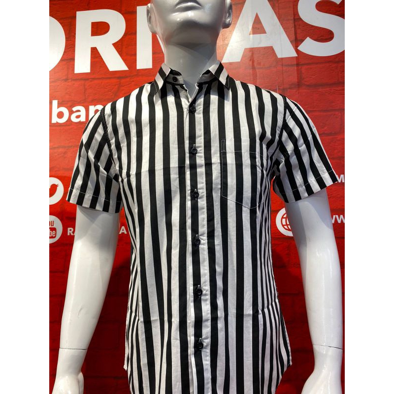 kemeja salur slimfit platini