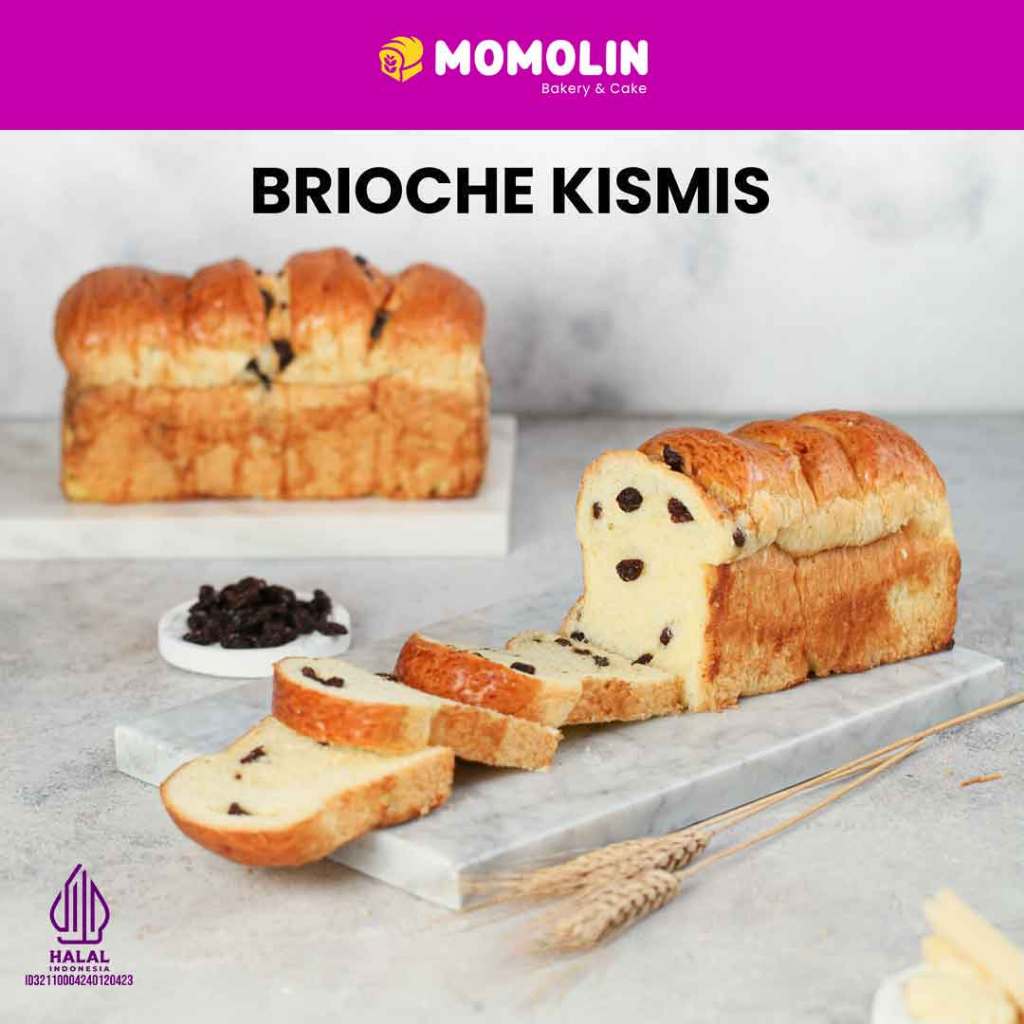 

Momolin Bakery Brioche Kismis | Roti Kasur | Roti Kasur Kismis | Cake Artis