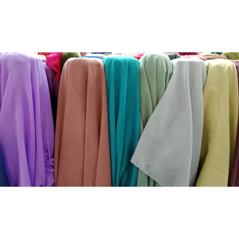 bahan kain hijab bella square polycotton double hycon (harga tertera 1,15 meter)