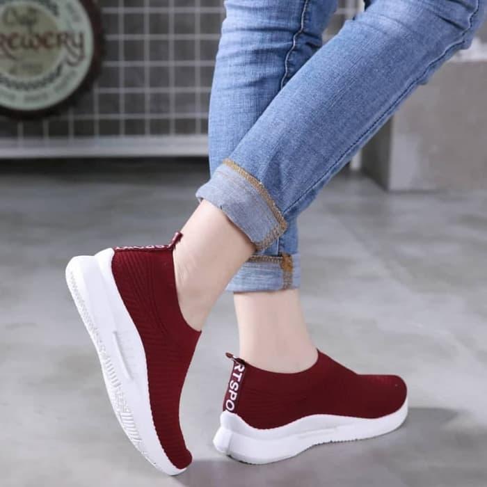 JURAGAN ONLINE - Sepatu Sneakers Coffee Bears Nude High AS186 #BESTSELLER#-MAROON