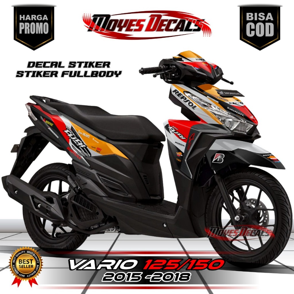 Decal Stiker Vario 150 LED Fullbody - Stiker variasi Vario 150 Motif Repsol MYS393