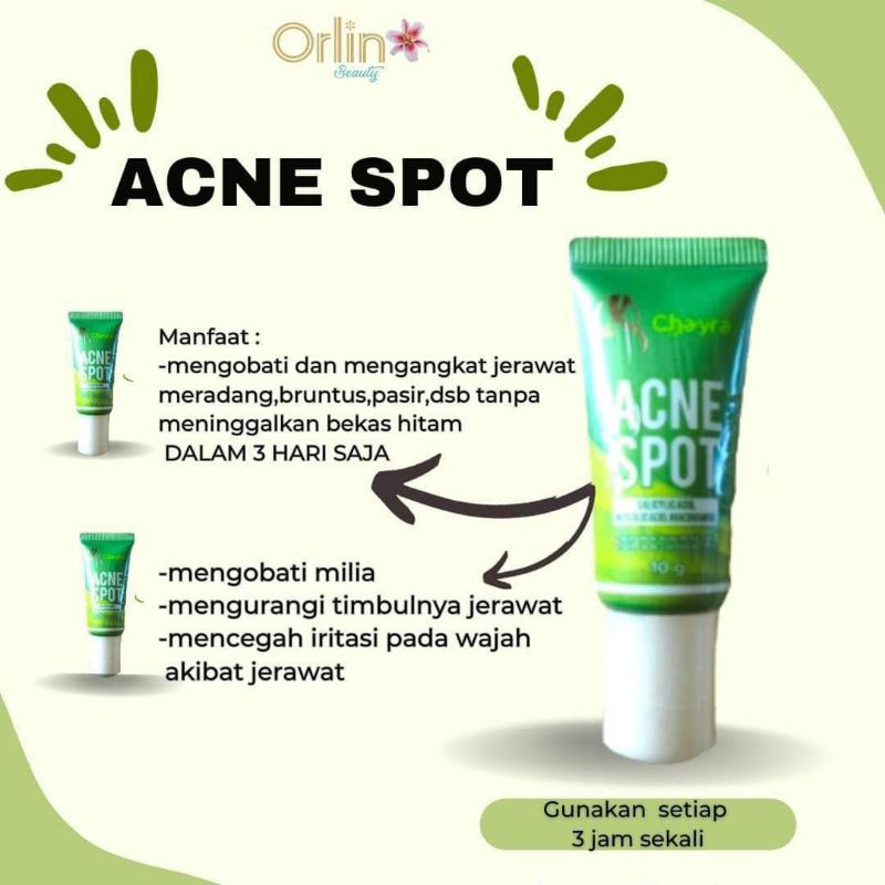Acne Spot Chayra/Cream Totol Jerawat dan Milia/Orlin Beauty/Bpom