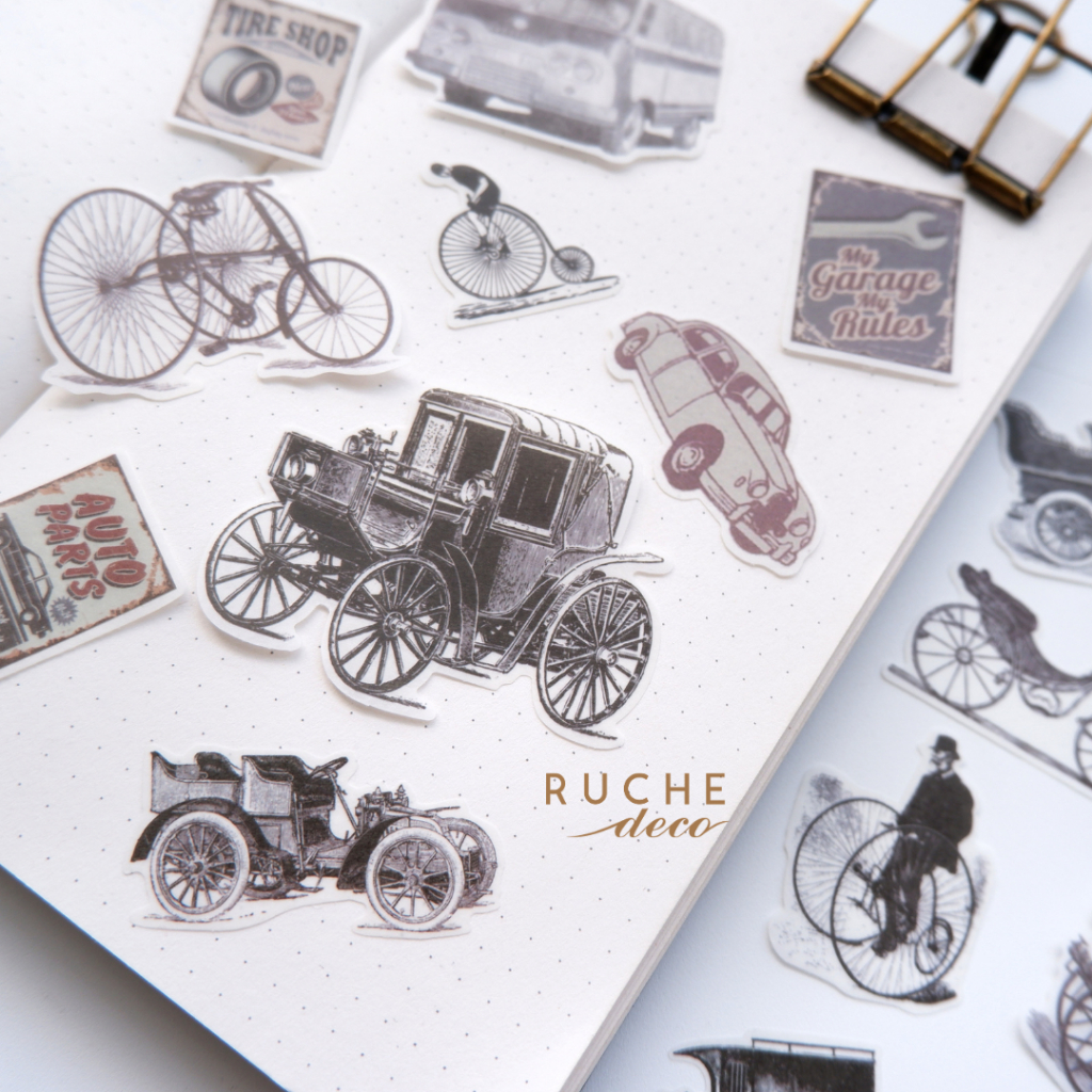 

RUCHE DECO - Die Cut Sticker Pack 1 - Sticker Aesthetic Retro Vintage Die Cut Stiker Estetik Scrapbook Kado Gift