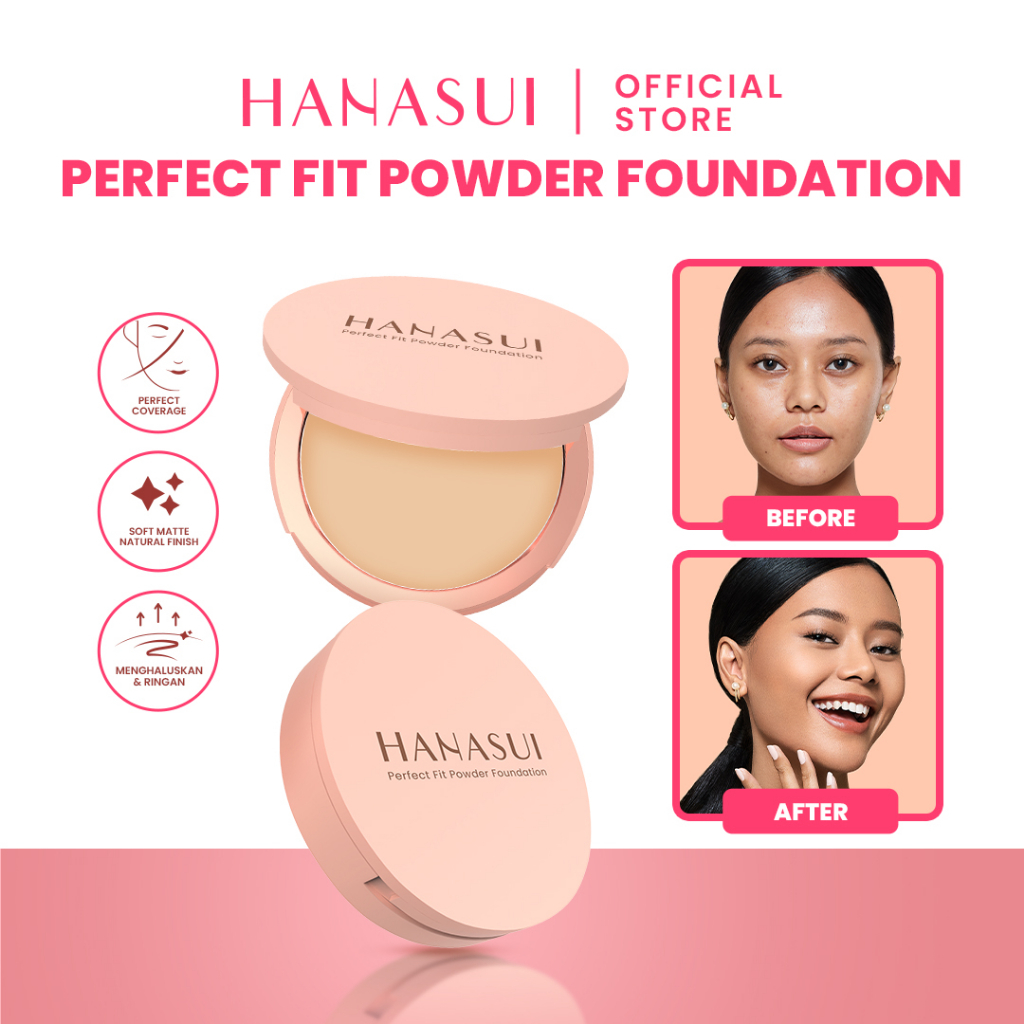 Paket Usaha 12pcs Hanasui Perfect Fit Powder Foundation ( Bedak Padat)