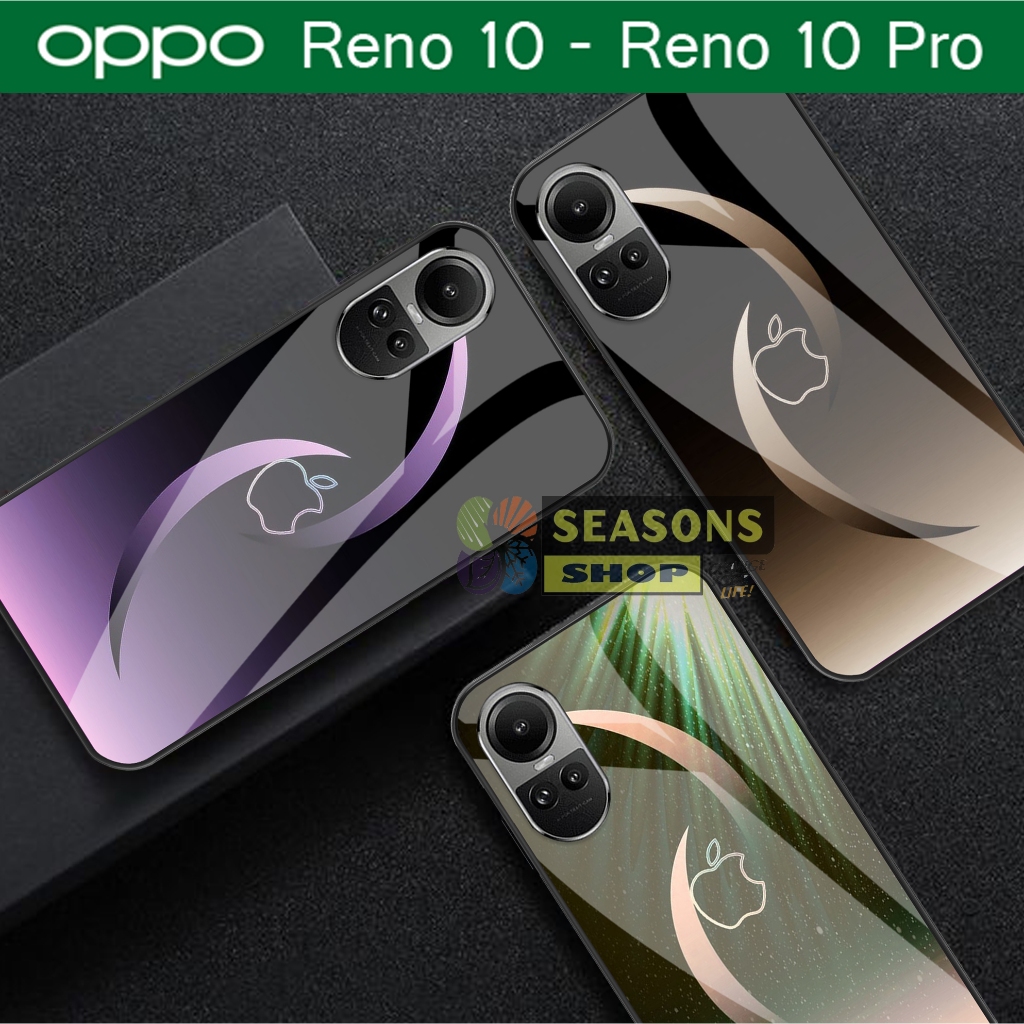 Softcase Kaca Oppo Reno 10 2023 Terbaru dan Reno 10 Pro 2023 Terbaru Motif Logo Iphone [26]